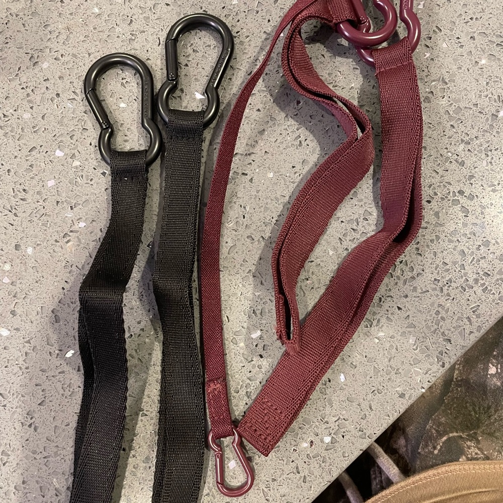 Dagne Dover Black and Burgundy Straps with Carabiners/inner zip strap stroller